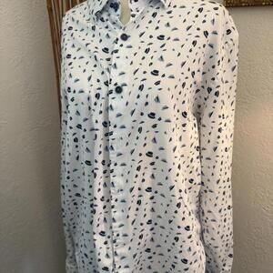 Visconti Black button up hat pattern shirt #fedora